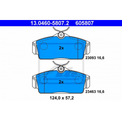 stabdžių trinkelių rinkinys, diskinis stabdys
                                ATE                                         