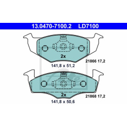 stabdžių trinkelių rinkinys, diskinis stabdys ATE Ceramic
                                                13.0470-7100.2, 
