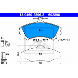 stabdžių trinkelių rinkinys, diskinis stabdys
                                ATE                                         