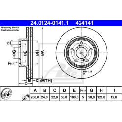 stabdžių diskas (1vnt)
                                ATE                                                24.0124-0141.1, A