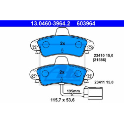 stabdžių trinkelių rinkinys, diskinis stabdys
                                ATE                                         