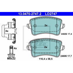 stabdžių trinkelių rinkinys, diskinis stabdys ATE Ceramic
                                                13.0470-2747.2, 