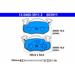 stabdžių trinkelių rinkinys, diskinis stabdys
                                ATE                                         
