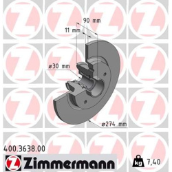 stabdžių diskas (1vnt)
                                ZIMMERMANN                                                400.3638.0