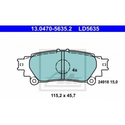 stabdžių trinkelių rinkinys, diskinis stabdys ATE Ceramic
                                                13.0470-5635.2, 