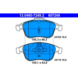 stabdžių trinkelių rinkinys, diskinis stabdys
                                ATE                                         
