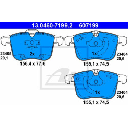stabdžių trinkelių rinkinys, diskinis stabdys
                                ATE                                         