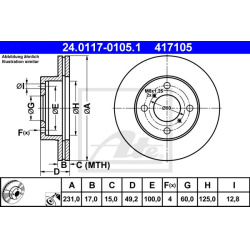 Stabdžių diskas
                                ATE                                                24.0117-0105.1, ATE, 240