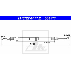 trosas, stovėjimo stabdys
                                ATE                                                24.3727-0177.2,