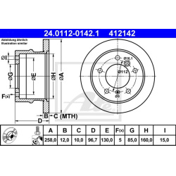stabdžių diskas (1vnt)
                                ATE                                                24.0112-0142.1, A