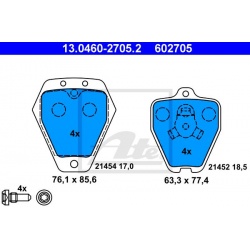 stabdžių trinkelių rinkinys, diskinis stabdys
                                ATE                                         