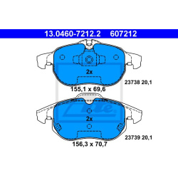 stabdžių trinkelių rinkinys, diskinis stabdys
                                ATE                                         