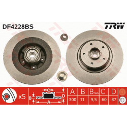 stabdžių diskas (1vnt) TRW SINGLE
                                                DF4228BS, TRW, DF4228BS, auto detalė