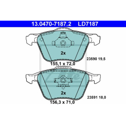 stabdžių trinkelių rinkinys, diskinis stabdys ATE Ceramic
                                                13.0470-7187.2, 