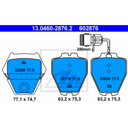 stabdžių trinkelių rinkinys, diskinis stabdys
                                ATE                                         