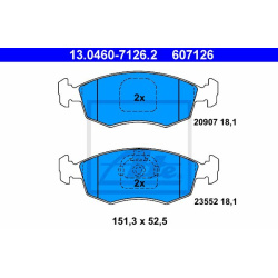 stabdžių trinkelių rinkinys, diskinis stabdys
                                ATE                                         
