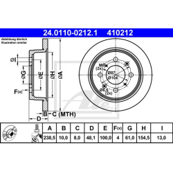 stabdžių diskas (1vnt)
                                ATE                                                24.0110-0212.1, A