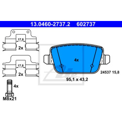 stabdžių trinkelių rinkinys, diskinis stabdys
                                ATE                                         