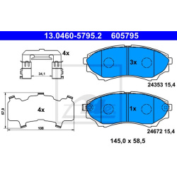 stabdžių trinkelių rinkinys, diskinis stabdys
                                ATE                                         