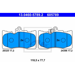 stabdžių trinkelių rinkinys, diskinis stabdys
                                ATE                                         