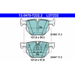 stabdžių trinkelių rinkinys, diskinis stabdys ATE Ceramic
13.0470-7232.2,