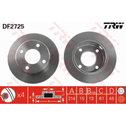 stabdžių diskas (1vnt)
                                TRW                                                DF2725, TRW, DF27
