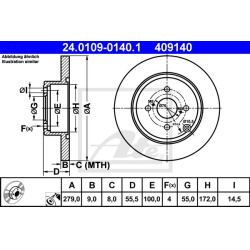 stabdžių diskas (1vnt)
                                ATE                                                24.0109-0140.1, A