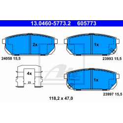 stabdžių trinkelių rinkinys, diskinis stabdys
                                ATE                                         