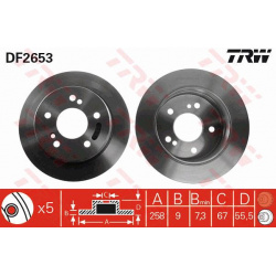 stabdžių diskas (1vnt)
                                TRW                                                DF2653, TRW, DF26