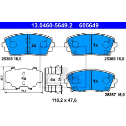 stabdžių trinkelių rinkinys, diskinis stabdys
                                ATE                                         