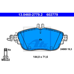 stabdžių trinkelių rinkinys, diskinis stabdys
                                ATE                                         