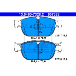 stabdžių trinkelių rinkinys, diskinis stabdys
                                ATE                                         