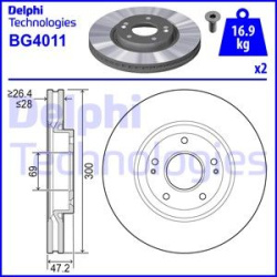 stabdžių diskas (1vnt)
                                DELPHI                                                BG4011, Nenuro