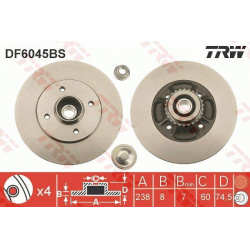 Stabdžių diskas TRW SINGLE
                                                DF6045BS, TRW, DF6045BS, auto detalė