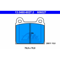 stabdžių trinkelių rinkinys, diskinis stabdys
                                ATE                                         