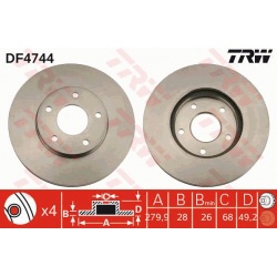 stabdžių diskas (1vnt)
TRW DF4744, TRW, DF47