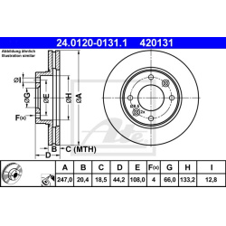 stabdžių diskas (1vnt)
                                ATE                                                24.0120-0131.1, A