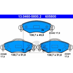 stabdžių trinkelių rinkinys, diskinis stabdys
ATE 13.0460-5