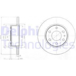 stabdžių diskas (1vnt)
                                DELPHI                                                BG4165, Nenuro