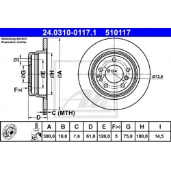 stabdžių diskas (1vnt) PowerDisc
                                ATE                                                24.0310