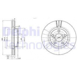 stabdžių diskas (1vnt)
                                DELPHI                                                BG3347C, Nenur