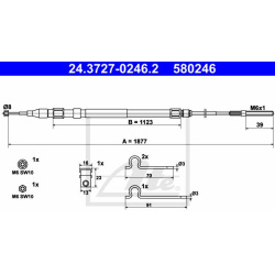 trosas, stovėjimo stabdys
                                ATE                                                24.3727-0246.2,