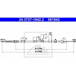 trosas, stovėjimo stabdys
                                ATE                                                24.3727-1942.2,
