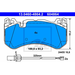 stabdžių trinkelių rinkinys, diskinis stabdys
                                ATE                                         