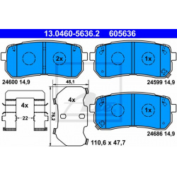 stabdžių trinkelių rinkinys, diskinis stabdys
                                ATE                                         