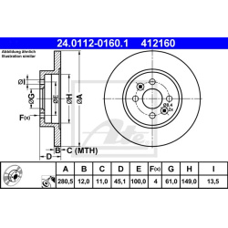stabdžių diskas (1vnt)
                                ATE                                                24.0112-0160.1, A