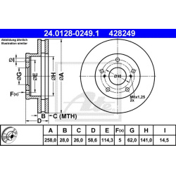 stabdžių diskas (1vnt)
                                ATE                                                24.0128-0249.1, A