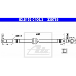 stabdžių žarnelė
                                ATE                                                83.6152-0406.3, ATE, 