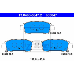 stabdžių trinkelių rinkinys, diskinis stabdys
                                ATE                                         
