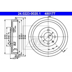 stabdžių būgnas
ATE 24.0223-0020.1, ATE, 24